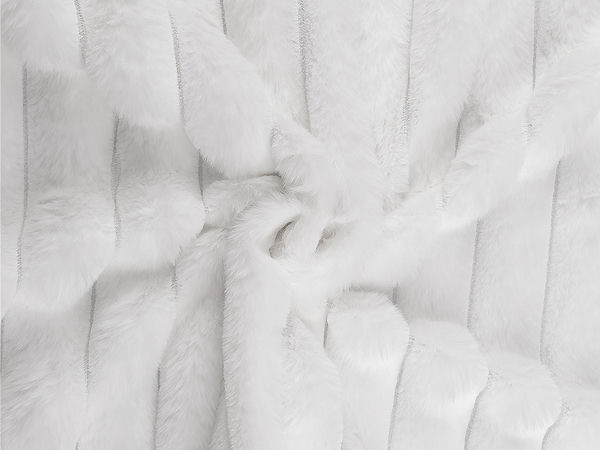 Premium Striped Chinchilla Faux Fur Fabric - Soft Plush Material for Apparel and Home Decor