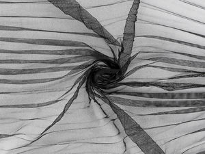 Premium Black Pleated Tulle Fabric by the Metre - Elastic Mesh for Gowns, Skirts, and Blouses