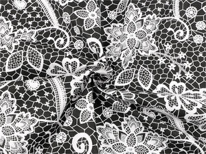 Premium Cotton Lace-Motif Canvas Fabric - Versatile Textile for Home Decor, Sewing, and Crafts