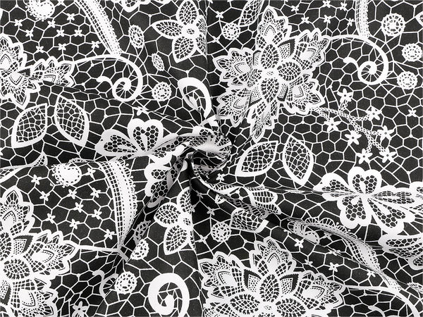Premium Cotton Lace-Motif Canvas Fabric - Versatile Textile for Home Decor, Sewing, and Crafts