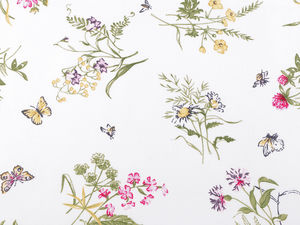 Premium Wildflower Print Cotton Linen Canvas Fabric - High-Quality Sewing Material for Bedding, Curtains, and Home Decor
