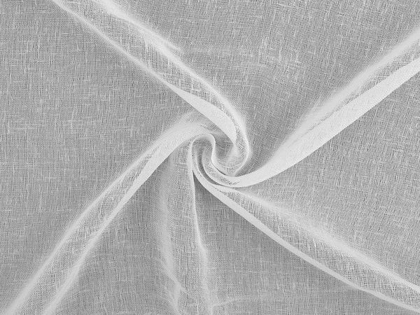 Premium Linen-Look Voile Net Curtain with Lead-Weighted Hem (300cm, White)