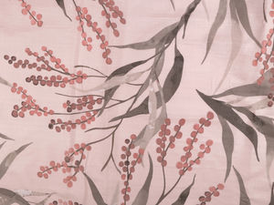 Premium Botanical Leaf Print Cotton Canvas Fabric - 220cm Extra Wide - Elegant Floral Textile for Home Decor, Bedding, and Curtains