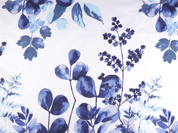 Premium Extra-Wide Cotton Canvas Fabric with Leaf Motifs (220 cm Width)
