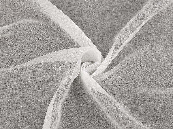 Premium Linen-Texture Voile Sheer Curtain Fabric (280 cm Width) - Off White
