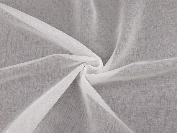 Premium Linen-Texture Voile Sheer Curtain Fabric - Off-White, 285 cm Width