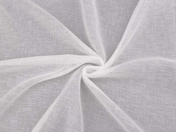 Premium Structured Voile Curtain Fabric - 285 cm Width (Off White)
