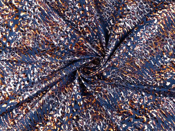 Premium Metallic Animal Pattern Swimsuit Fabric - High-Stretch Knitwear