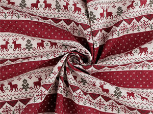 Premium Christmas Cotton Fabric – Linen Look Sturdy Decorative Craft & Sewing Fabric