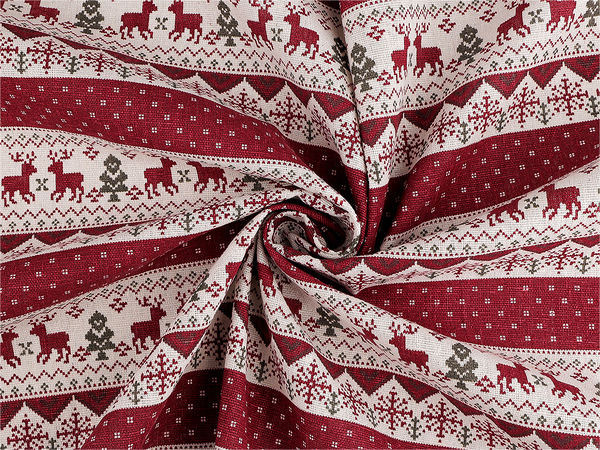 Premium Christmas Cotton Fabric – Linen Look Sturdy Decorative Craft & Sewing Fabric