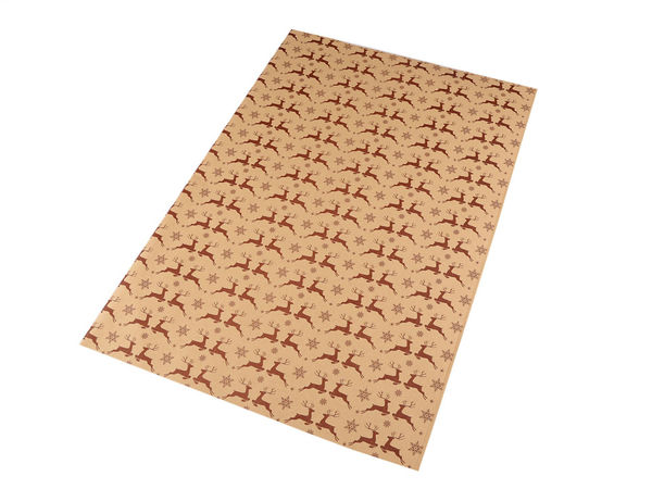 Kraft Christmas Wrapping Paper (49x69 cm) - Rustic Holiday Gift Wrap & Crafting Sheets for Scrapbooking and Greeting Cards