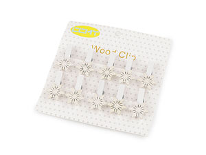 Christmas Wooden Pegs with Glitter Snowflakes
