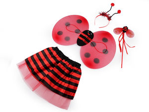Kids' Dress-Up Costume Set with Wings, Tulle Skirt, Headband, and Wand - Ladybug & Bumble Bee Themes for Carnivals, Birthdays, and Play