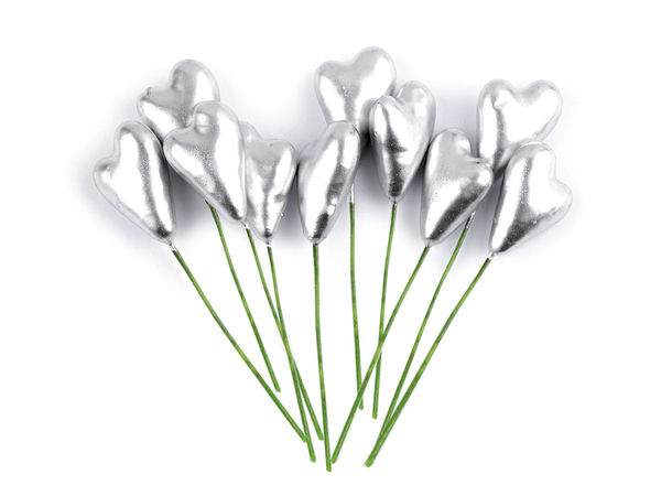 Elegant Decorative Heart Wire Floral Picks for Crafts and Holiday Arrangements