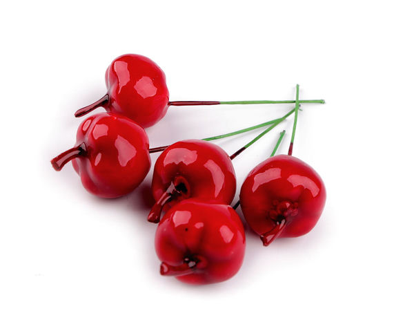 Decorative Artificial Mini Apples on Flexible Wire for Crafts, Wreaths, and Floral Arrangements