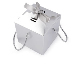Premium Metallic Gift Box with Satin Ribbon and Twisted Cord Handles