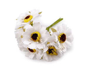 Bendable Artificial Flowers on Wired Stems - 6-Piece Bundles for Floral Design, Wreaths, Headbands & DIY Crafts