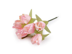 Premium Mini Artificial Rose Stems on Flexible Wire – 6-Piece Craft Flower Bunches for Wedding Decor, Wreaths & DIY Crafts
