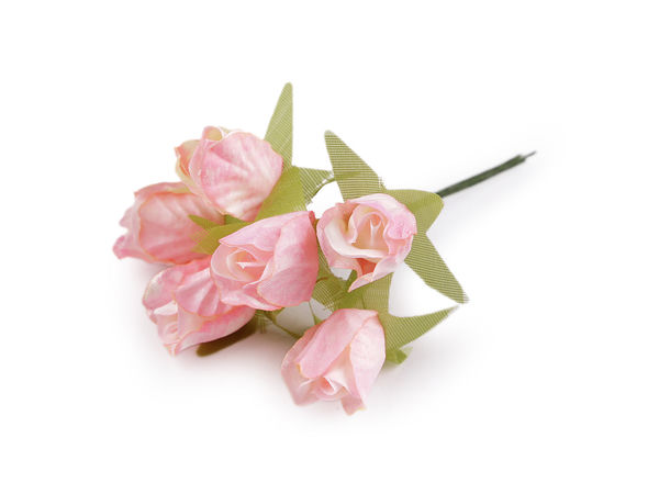 Premium Mini Artificial Rose Stems on Flexible Wire – 6-Piece Craft Flower Bunches for Wedding Decor, Wreaths & DIY Crafts