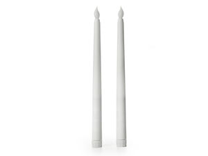 Premium Conical LED Taper Candles - Flickering Flameless Battery-Operated Decor Lights (Ø2 cm, White)