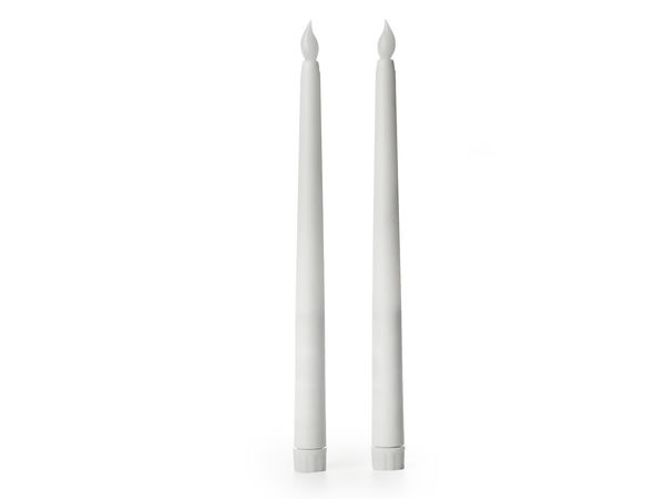 Premium Conical LED Taper Candles - Flickering Flameless Battery-Operated Decor Lights (Ø2 cm, White)
