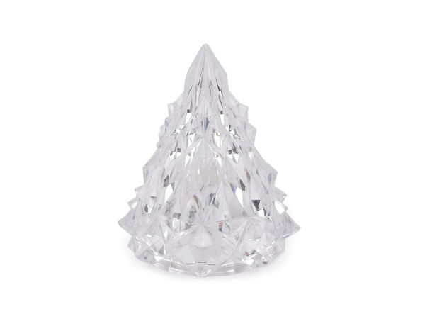 Transparent LED Light-Up Christmas Tree - Battery-Operated Tabletop Holiday Decoration