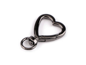 Heart-Shaped Metal Swivel Carabiner Snap Hook - Fits 10mm Strap, Elegant Handbag Hardware & Keychain Attachment
