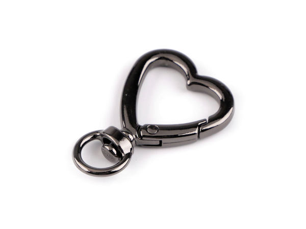 Heart-Shaped Metal Swivel Carabiner Snap Hook - Fits 10mm Strap, Elegant Handbag Hardware & Keychain Attachment