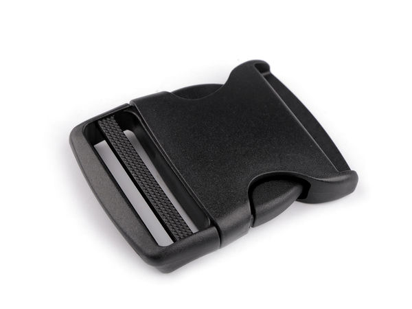 Heavy-Duty 50mm (2-Inch) Black Webbing Side Release Buckle - Premium Quick-Release Plastic Strap Clamp for Backpacks, Tactical Gear & Workwear