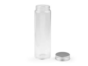 Premium Transparent Glass Bottle with Leak-Proof Metal Screw Cap - 47x150 mm (210 ml)