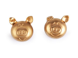 Gold Good Luck Pig Figurine - Premium Christmas Craft & Holiday Decoration Accent