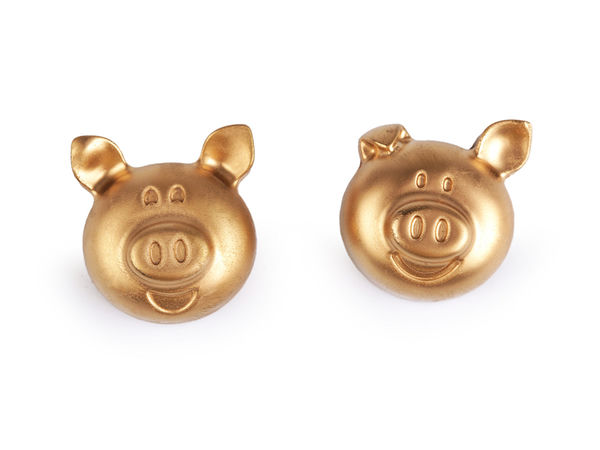 Gold Good Luck Pig Figurine - Premium Christmas Craft & Holiday Decoration Accent