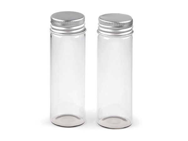 Transparent Glass Craft Bottle with Metal Screw Cap (50ml, 30x90mm) – Premium Jar for Jewelry Components, DIY Decoupage, and Storage