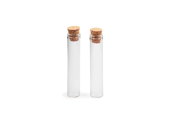 Premium Clear Glass Craft Bottles with Natural Cork Stoppers (10x55mm, 12ml) - Small Storage Vials for Beads, Glitter & Art Supplies