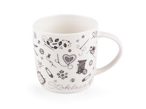 Stoklasa Elegant Porcelain Mug with Tailoring Motif in Customizable Gift Box
