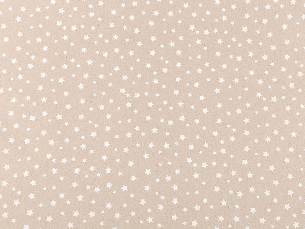 Natural Brown Christmas Wrapping Paper Roll - Reindeer, Stars & Snowflake Designs - 0.7 x 2 m