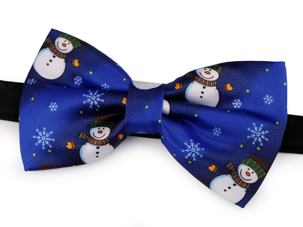 Premium Unisex Satin Christmas Bow Tie with Adjustable Strap and Festive Snowman Motif