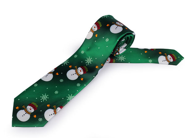 Unisex Satin Christmas Tie with Snowman Motif - Festive Holiday Neckwear for Parties & Photo Shoots