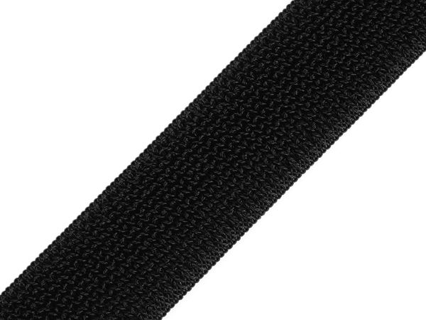 Premium Elastic Plush Loop Fastener Tape - 26 mm Width, Black