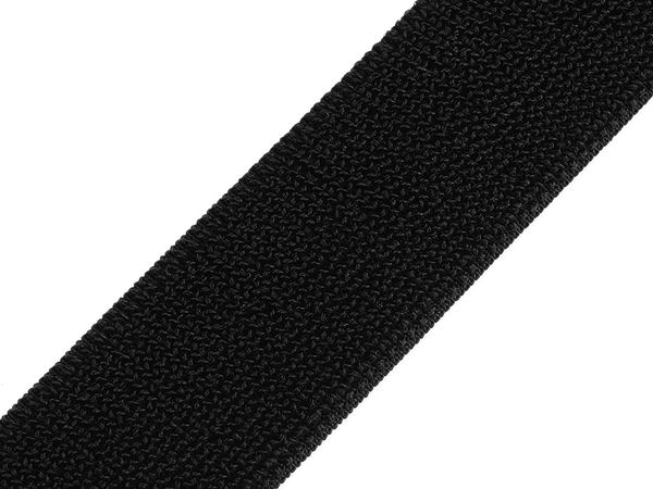 Premium Black Elastic Loop Fastener Tape - 39mm Soft Plush Hook and Loop Roll for Apparel, Bags, and Textile Projects