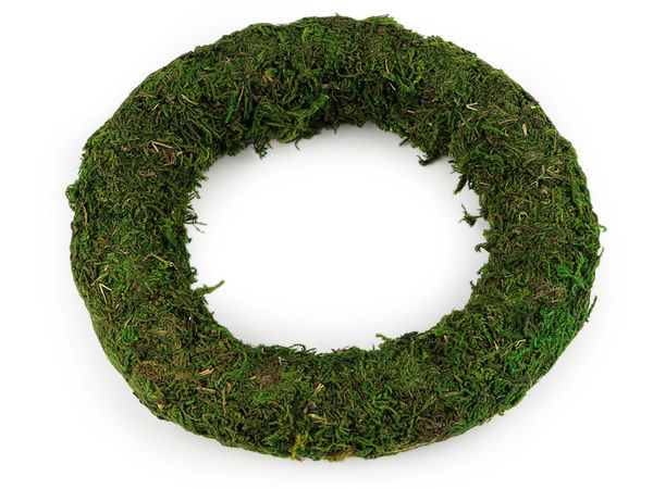 Premium Natural Moss Wreath (Ø20 cm) - Rustic Straw-Core Wreath Form for Year-Round Crafting, Floral Design, and Festive Decor