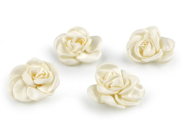Premium Satin Rose Flower Appliques for Sewing and Gluing - 5cm & 6cm 3D Floral Embellishments