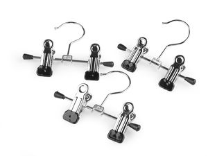 Premium Metal Hook Display Hanger with Adjustable Non-Slip Rubberized Clips for Retail & Haberdashery