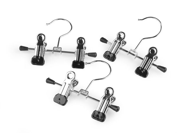 Premium Metal Hook Display Hanger with Adjustable Non-Slip Rubberized Clips for Retail & Haberdashery