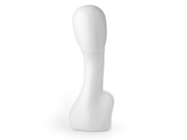 Premium Female Mannequin Head - Glossy White Display Bust for Hats, Wigs, and Accessories