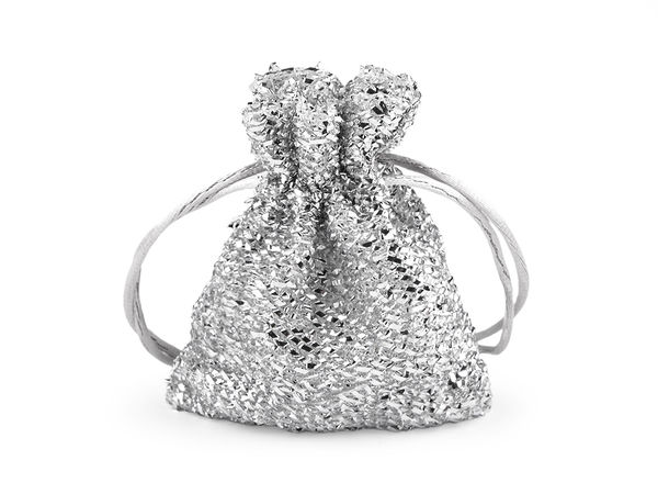 Exclusive Lurex Gift Pouches (8x10 cm) with Elegant Satin Drawstring - Premium Small Gift Bags for Weddings, Holidays, and Crafts