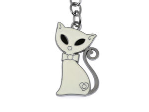 Premium Metal Cat Keychain and Bag Charm Pendant with Colorful Enamel Finish