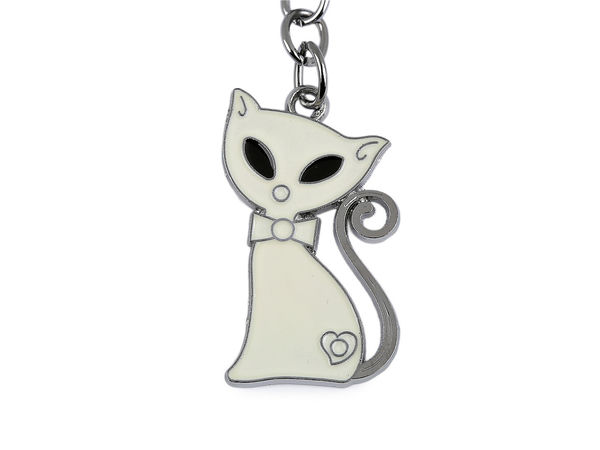 Premium Metal Cat Keychain and Bag Charm Pendant with Colorful Enamel Finish