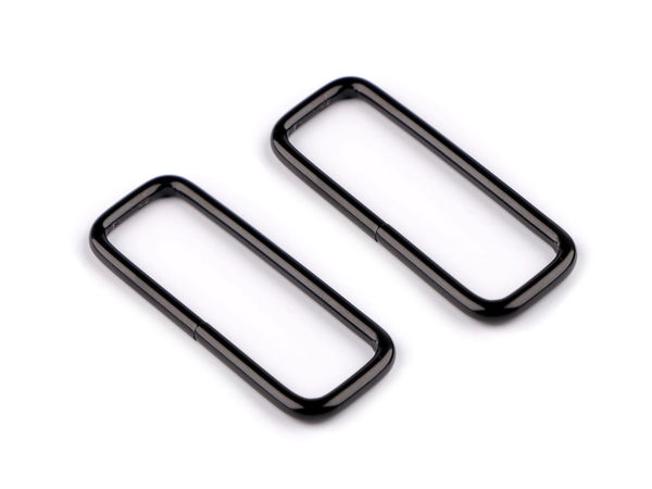 50mm Premium Metal Webbing Rectangular Rings - Heavy-Duty Strap Loops for Bags, Belts, and Leathercraft