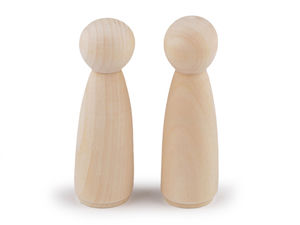 Premium Unfinished Wooden Figurine for DIY Crafts (29x90 mm, Natural Light)